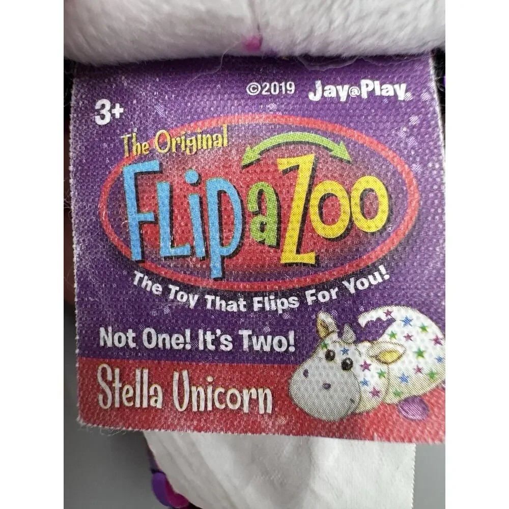 Flip A Zoo Stella Unicorn/ Aki Dragon Sequined Plush 11” Stuffed Animal